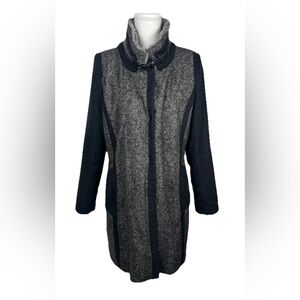 Your Sixth Sense Vintage Tweed Herringbone Wool Black Gray Coat Womens Size‎ 12